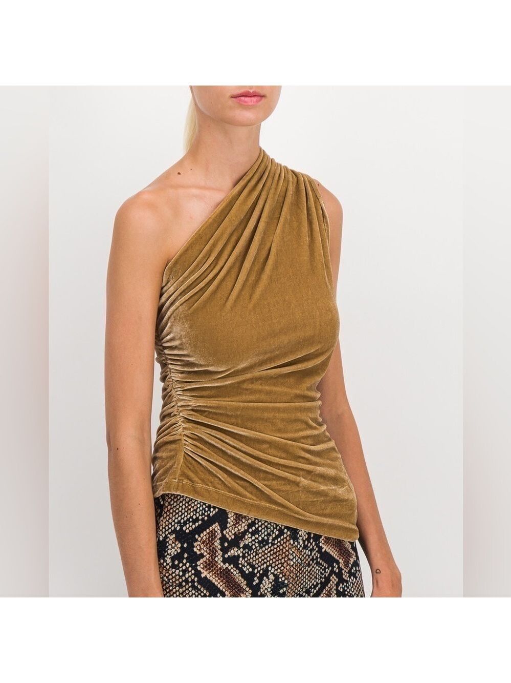 Atlein One Shoulder Velvet Top